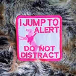 Service dog patch, pink and white